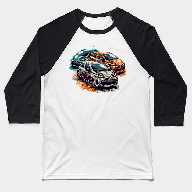 Toyota Yaris Baseball T-Shirt by Vehicles-Art